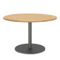 Ronda Mittelfußtisch Graphit rund 120 Tischplatte Teak