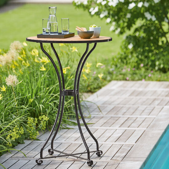 Fontenay Stehtisch rund 75, Teakleisten