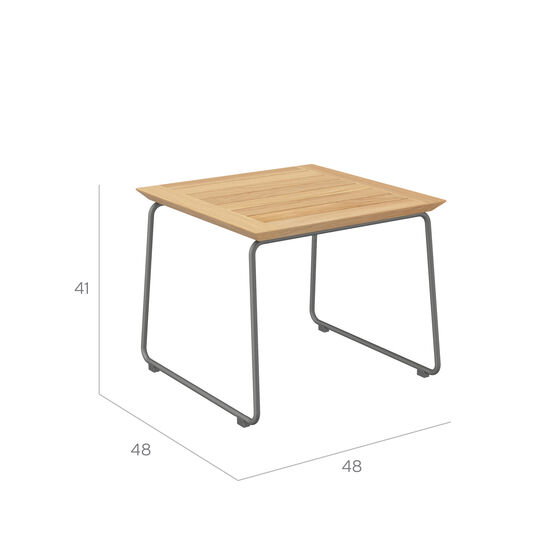 Pan Beistelltisch Graphit 48 x 48 Teak