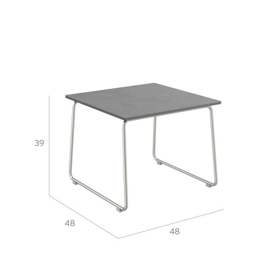 Pan Beistelltisch Edelstahl 48 x 48 Shade