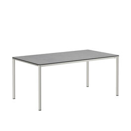 Portland Tisch Edelstahl 165 x 90 Tischplatte Kunstharz Shade