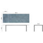 Portland Ausziehtisch Graphit 240-300x100 Tischplatte Kunstharz Stone