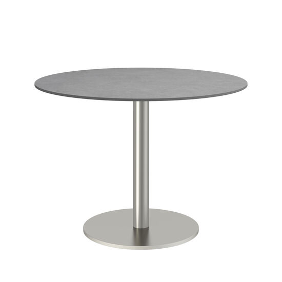 Ronda Mittelfußtisch Edelstahl rund 100 Tischplatte Kunstharz Shade