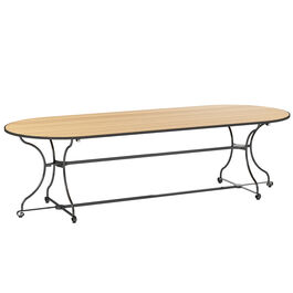 Fontenay Tisch oval 260 x 100, Teakleisten