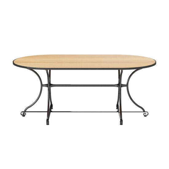 Fontenay Low Dining Tisch oval 160 x 85, Teakleisten