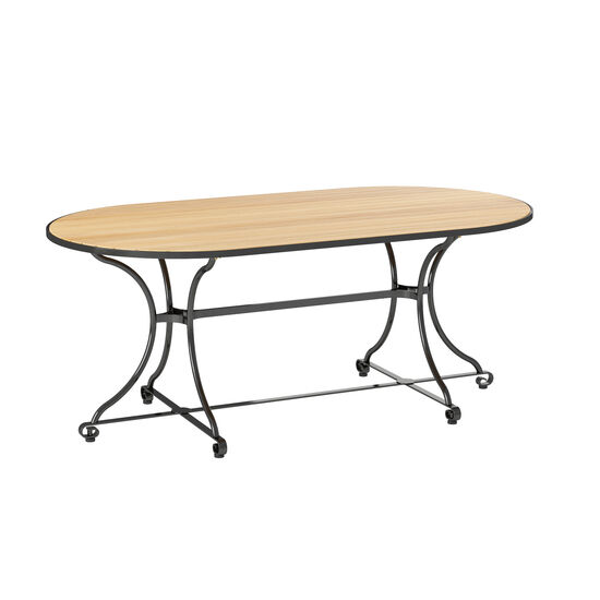 Fontenay Low Dining Tisch oval 160 x 85, Teakleisten