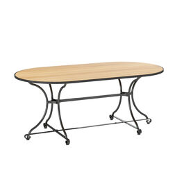 Fontenay Low Dining Tisch oval 160 x 85, Teakleisten