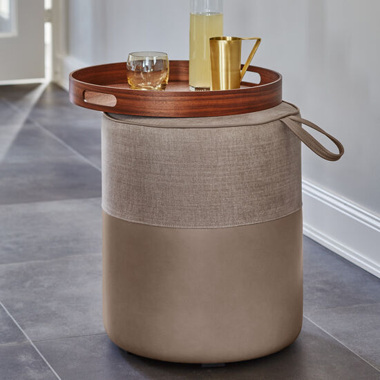 Pouf Tablett Nussbaum