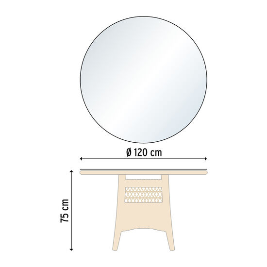 Savannah Tisch rund 120