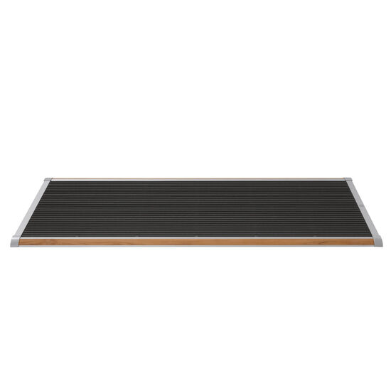 Terrassenmatte lang Silber 175 x 70 mit Teakleiste