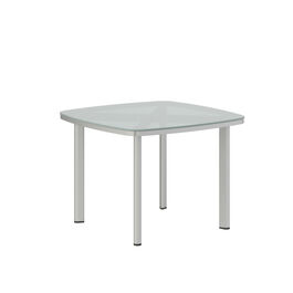 Temper Tisch Eloxal 100 x 100 Tischplatte Glas