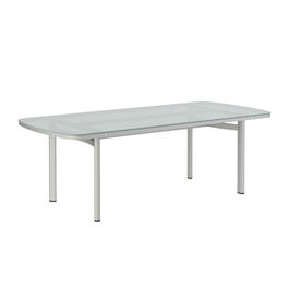 Temper Tisch Eloxal 220 x 100 Tischplatte Glas