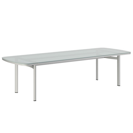 Temper Tisch Eloxal 280 x 100 Tischplatte Glas