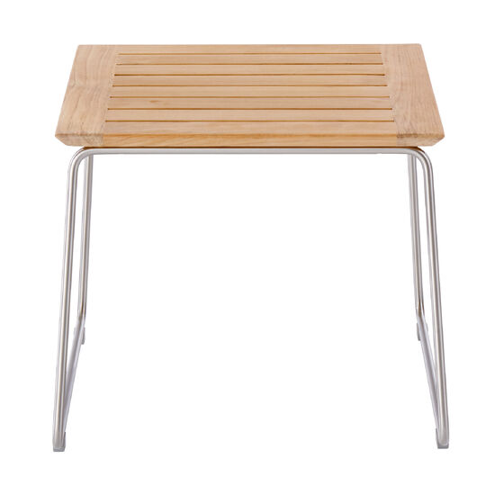 Pan Beistelltisch Edelstahl 48 x 48 Teak