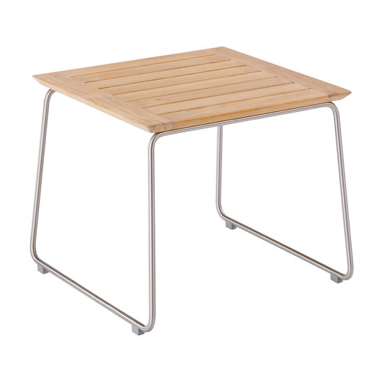 Pan Beistelltisch Edelstahl 48 x 48 Teak