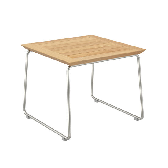 Pan Beistelltisch Edelstahl 48 x 48 Teak