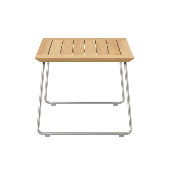 Pan Beistelltisch Edelstahl 48 x 48 Teak