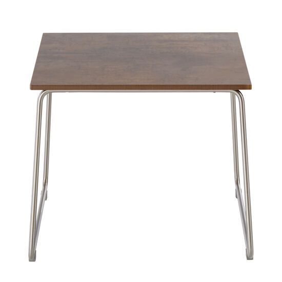 Pan Beistelltisch Edelstahl 48 x 48 Patina Graubraun