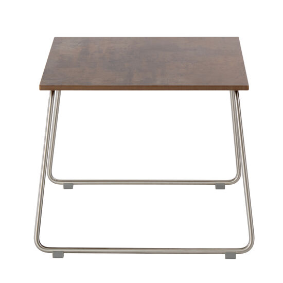 Pan Beistelltisch Edelstahl 48 x 48 Patina Graubraun