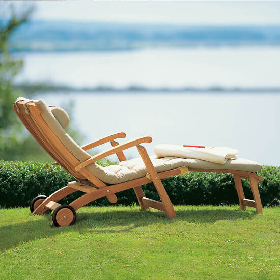Royal Princess Deck Chair mit Rädern und verlängerter Fußstütze