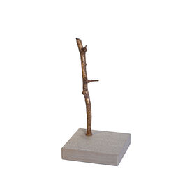 Bronzeast mit Sandsteinsockel für Biene und Libelle