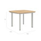 Temper Tisch Eloxal 105 x 105 Tischplatte Teak
