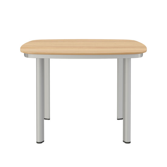Temper Tisch Eloxal 105 x 105 Tischplatte Teak