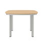 Temper Tisch Eloxal 105 x 105 Tischplatte Teak