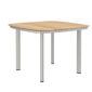 Temper Tisch Eloxal 105 x 105 Tischplatte Teak
