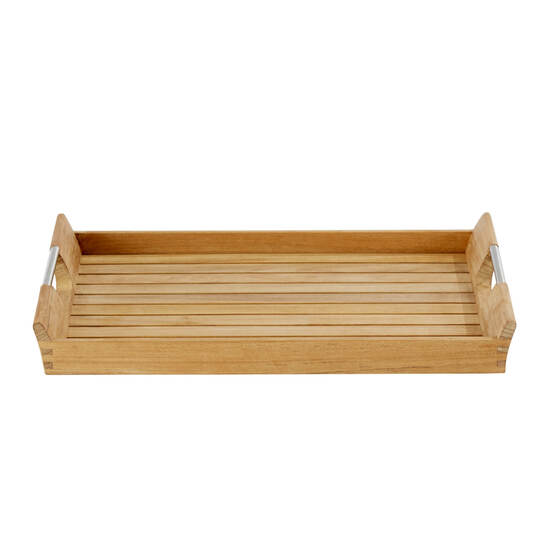 Teak Tablett für Butler's Tray Edelstahl