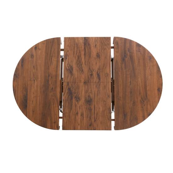 Tavo Massivholztisch rund Nussbaum, ausziehbar