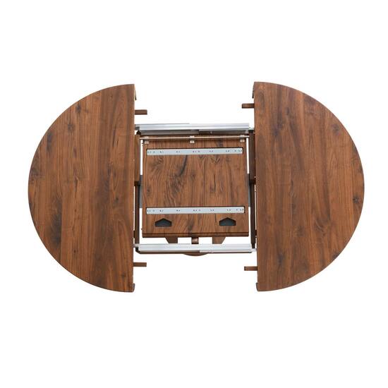 Tavo Massivholztisch rund Nussbaum, ausziehbar