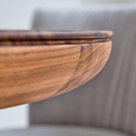 Tavo Massivholztisch rund Nussbaum, ausziehbar