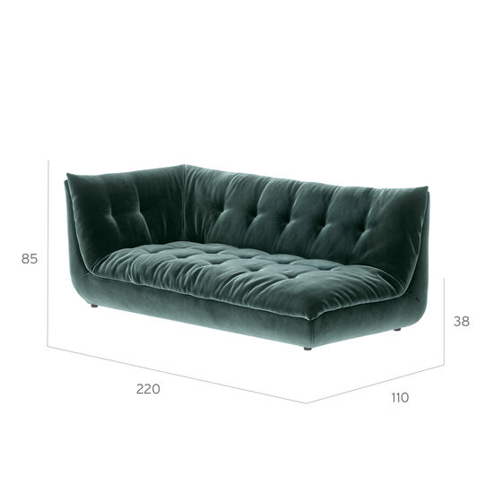 Sandvig Sofa 220 Armlehne rechts Aquamarin