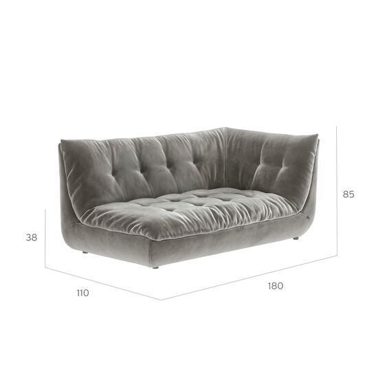 Sandvig Sofa 180 Armlehne links Quarz