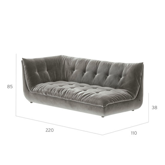 Sandvig Sofa 220 Armlehne rechts Quarz