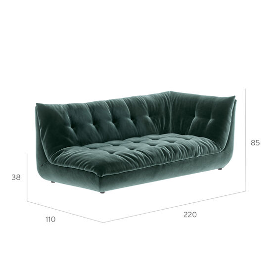 Sandvig Sofa 220 Armlehne links Aquamarin