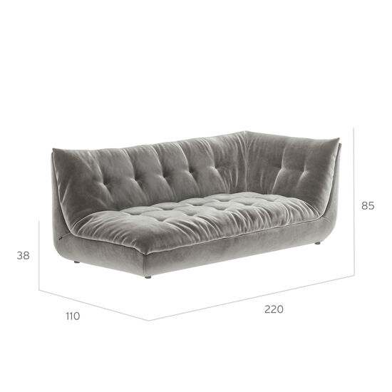 Sandvig Sofa 220 Armlehne links Quarz