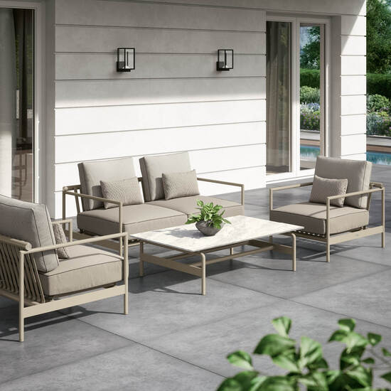 Loreto Sessel inkl. Auflagen Dessin "Sinfonia Gris"