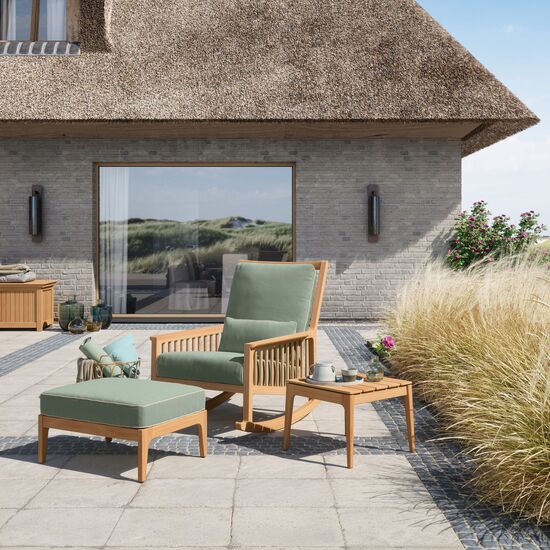 Newhaven Schaukelstuhl inkl. Auflagen Dessin "Mineral/Keder Linum"