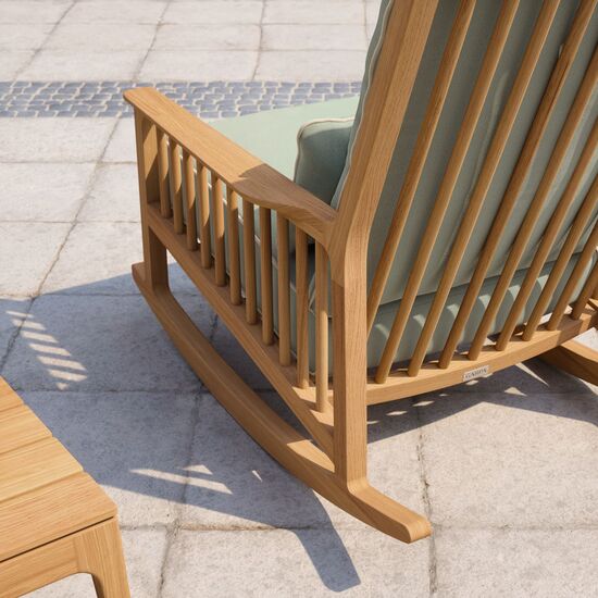 Newhaven Schaukelstuhl inkl. Auflagen Dessin "Mineral/Keder Linum"