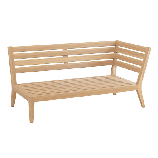 Gartenmöbel-Loungemöbel-Sofas-Auflagen-Element mit Armlehne-Element Links-Rückenwand-Teakholz