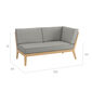 Valencia Lounge Chaiselongue links inkl. Auflagen Dessin "Stone/Keder Taupe"