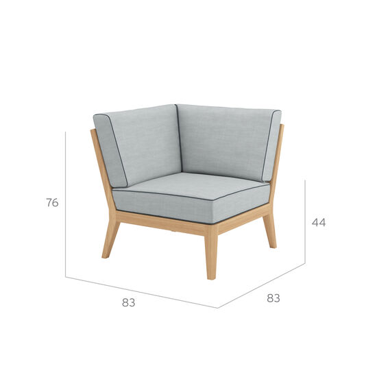 Valencia Lounge Eckelement inkl. Auflagen Dessin "River/Keder Baltic"