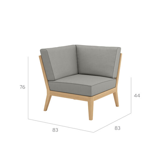 Valencia Lounge Eckelement inkl. Auflagen Dessin "Stone/Keder Taupe"