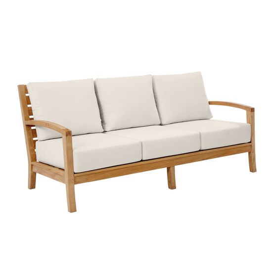 Gartenmöbel-Loungemöbel-Gartenstuhl-Auflagen-Dreisitzer-Element mit Armlehne-Rückenwand-Teakholz