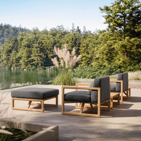 Trey Lounge Sessel inkl. Auflage Dessin "Anthrazit"