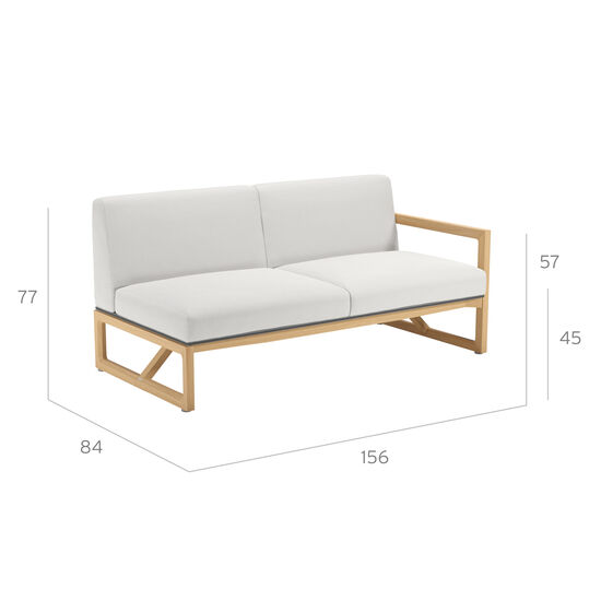Trey Lounge Sofa Armlehne links inkl. Auflagen Dessin "Crystal"