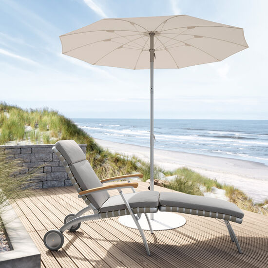 United States Deck Chair Silk mit Rädern und verlängerter Fußstütze