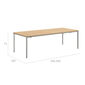 Portland Ausziehtisch Silk Aluminium 240-300 x 100 Tischplatte Teak